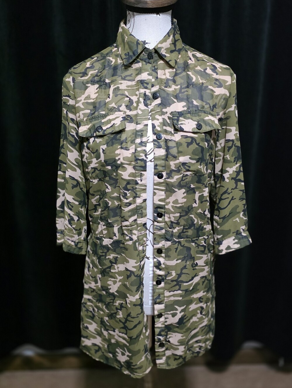 Libst Camo Utility Longline Shirt Dress Size L